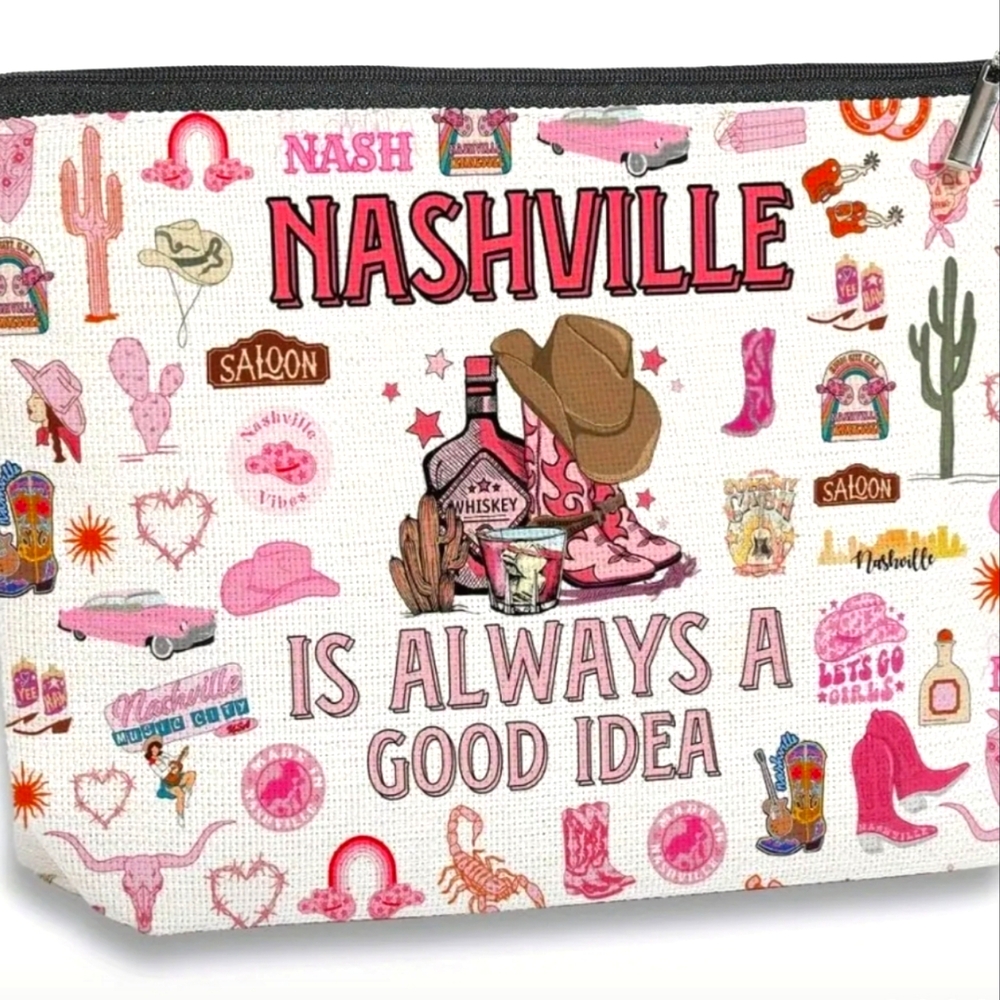COPY - Nashville Themed Cosmetic Bag GIRLS TRIP! BACHELORETTE